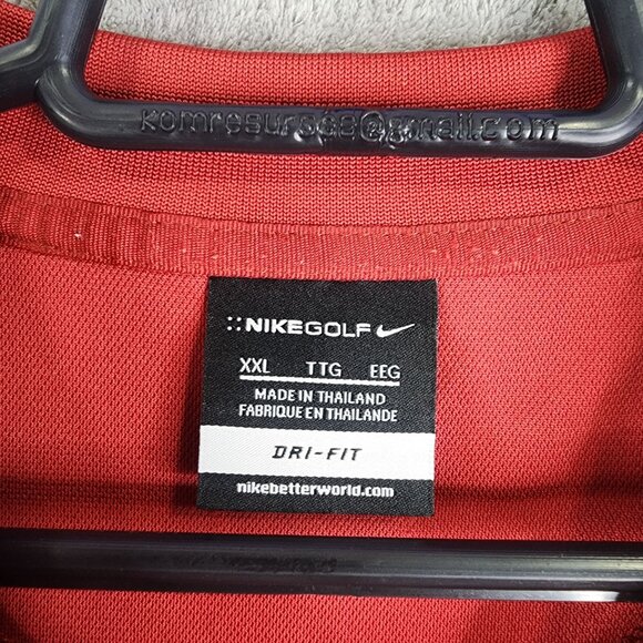 Men's Nike Golf Red Polo Shirt Dri-Fit Spartan Embroidery Short Sleeve Size XXL - Picture 6 of 11